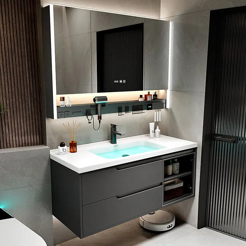 Modern Simple Bathroom Vanities Solid Wood Light Vanity Vanity Bathroom Vanities Partition Drawer Mobiletto Bagno Furniture