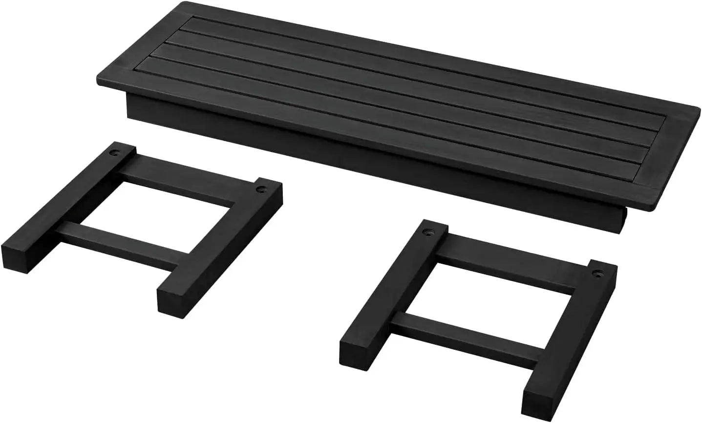 Knight Bench Set of 2, Two Person Outdoor Poly Lumber Patio Backless Bench, Weatherproof Garden Bench That Never Rot and
