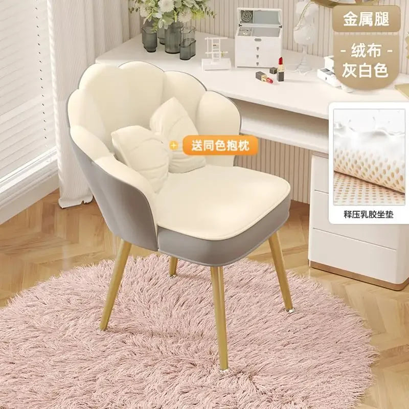 White Items Vanity Stools Luxury Living Room Simple Makeup Light Backrest Girls Modern Lounge Fauteuil Relaxant Home Furniture