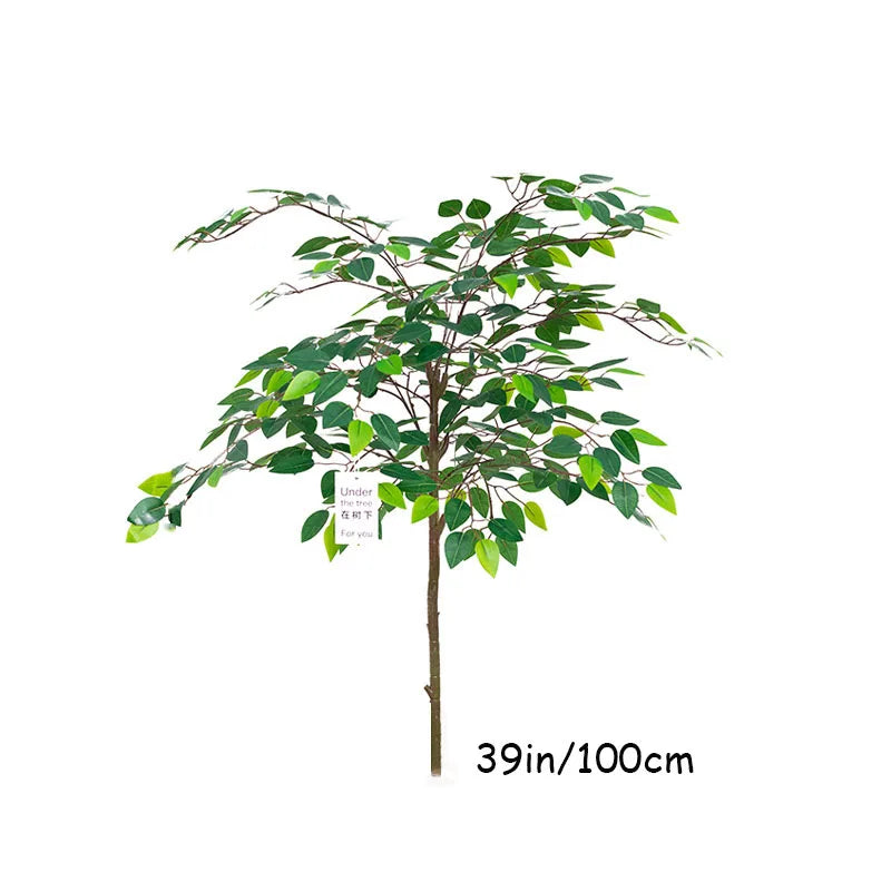 70in Ficus Artificial Tree Large Tropical Plants Plastic Fake Leafs Green Real Touch Banyan Tree For Home Garden Room Shop Decor