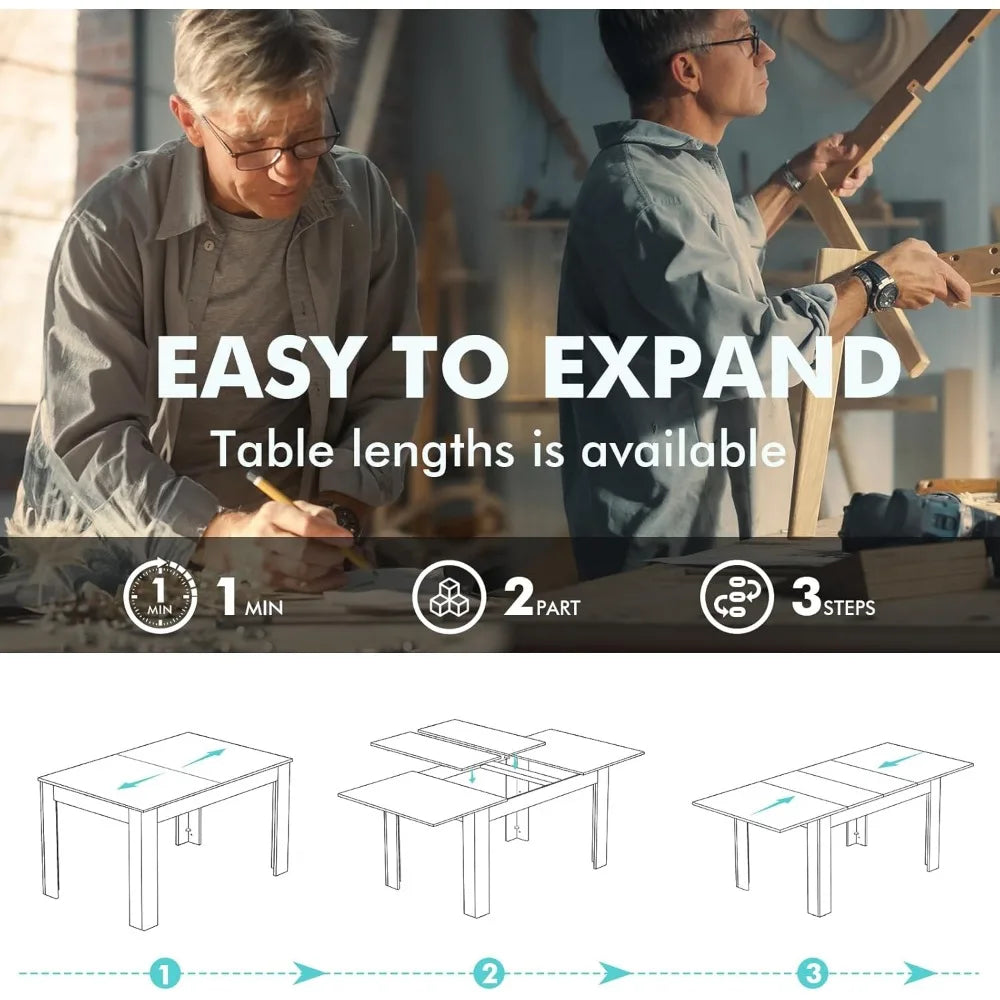 Dining Room Table for 6-10 Person, Plank and Beam Farmhouse Large Rectangular Kitchen Tables for Living Meeting Room