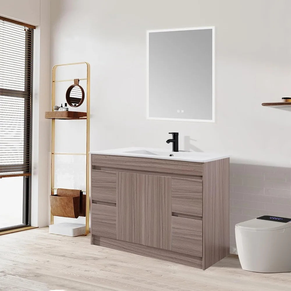 48 inch Bathroom Vanity with Sink Combo Set, Undermount Ceramic Sink w/Thicked Wood Cabinet, Soft Closing Cabinet Door