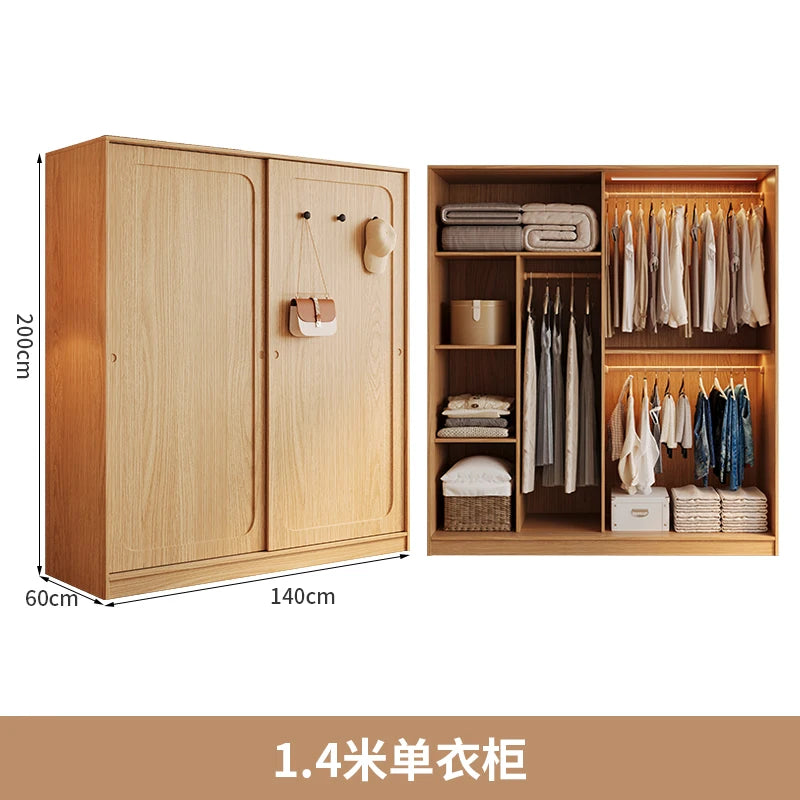 Automatic Light Wardrobe Essentials Stackable Sliding Door Organizer Closet Bedroom Storage Wooden Guarda Roupas Furniture Home
