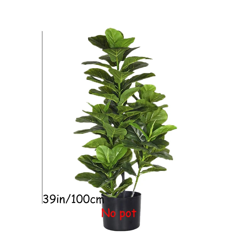 150cm Tropical Tree Large Artificial Fiddle Leaf Fig Tree Fake Ficus Lyrata Plant Faux Plants for Home Office Garden Decoration