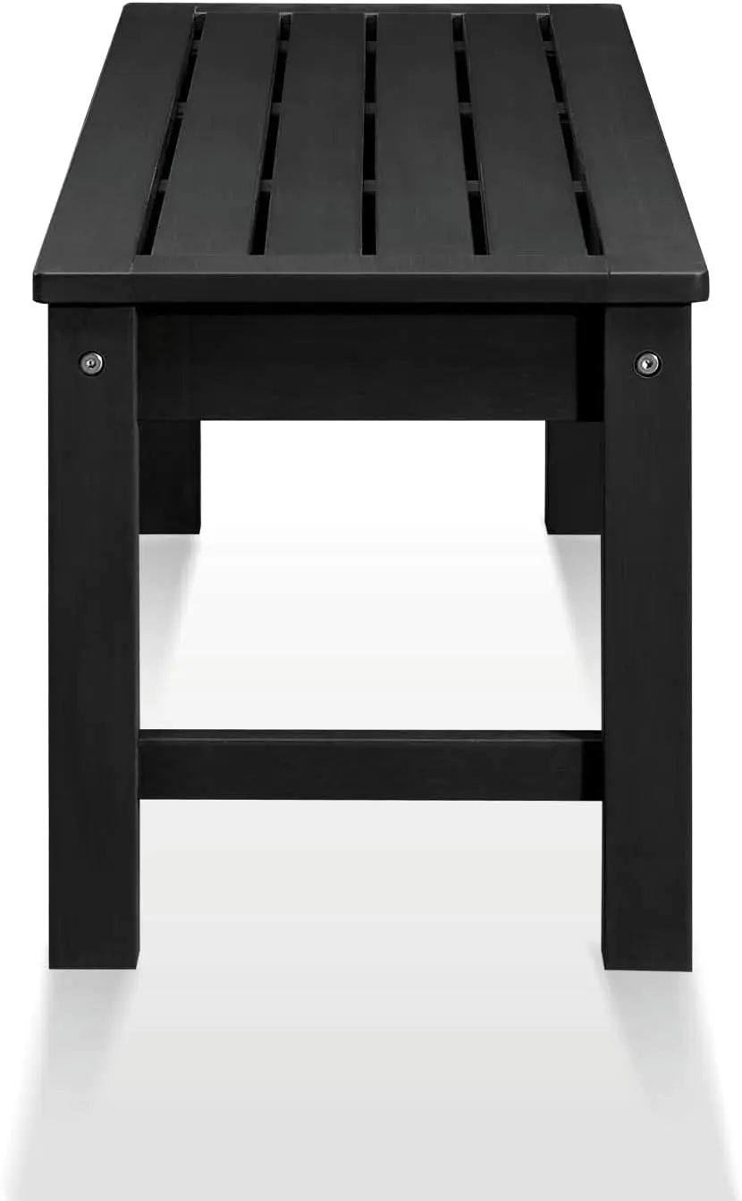 Knight Bench Set of 2, Two Person Outdoor Poly Lumber Patio Backless Bench, Weatherproof Garden Bench That Never Rot and