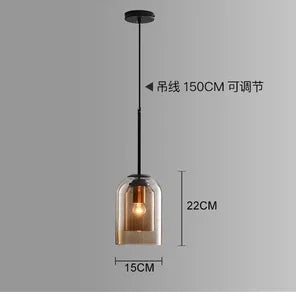 Nordic Pendant Light Postmodern Double Glass Hanglamp For Bedroom Dining Room Bar Decor Luminaire Suspension Kitchen Fixtures