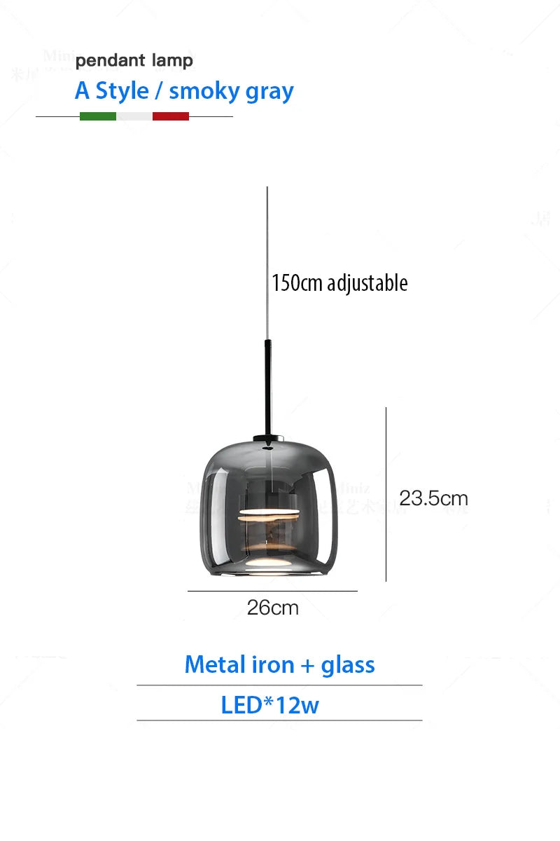 Luxury Designer Glass Chandelier with Adjustable Hanging Cord Elegant Cafe Lighting for Home Dining Room Bedroom Ceiling Fixture