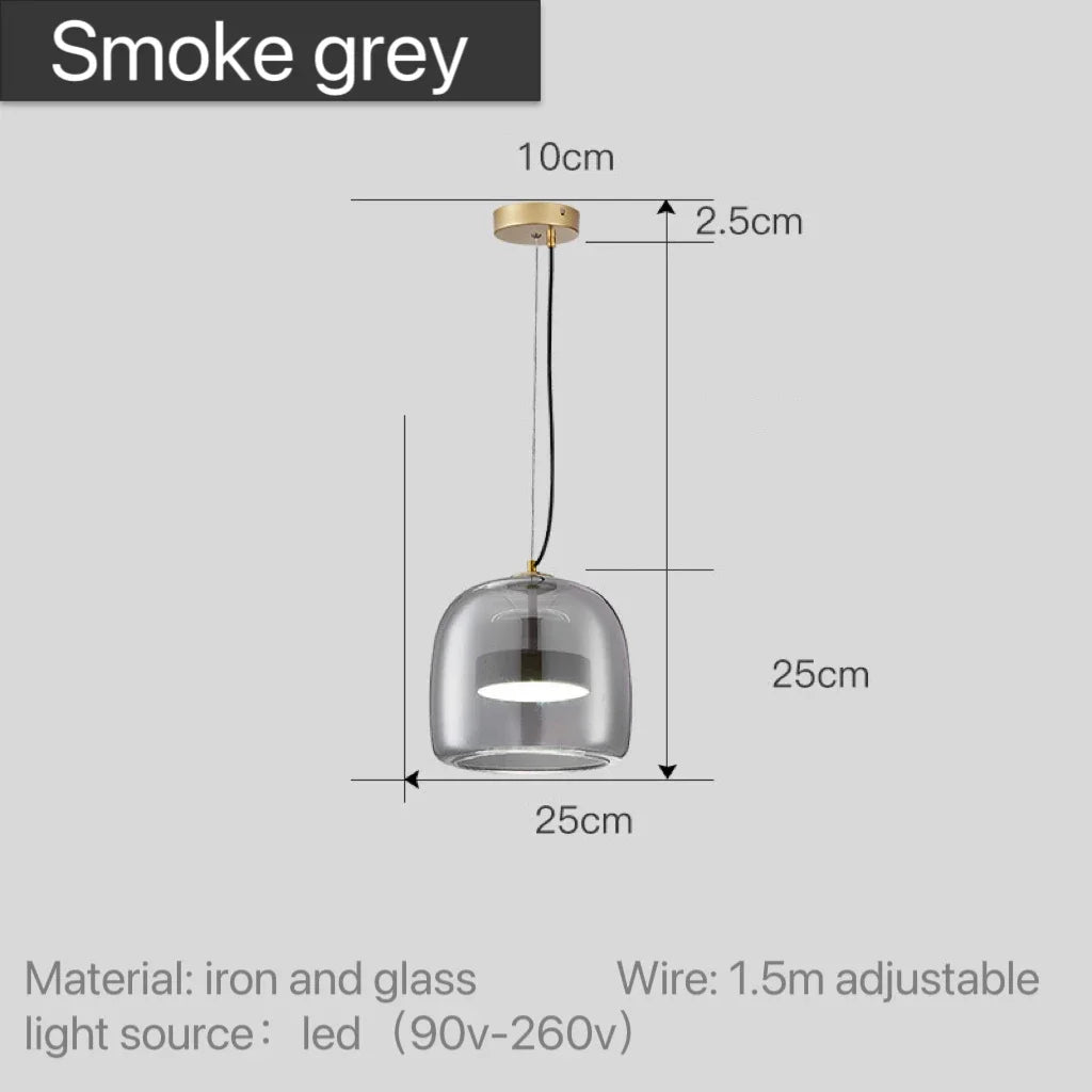 Nordic Modern Restaurant Personalized Glass Pendant Lamp Luxury Light Bedroom Bar Kitchen Lighting Hanging Led Fixture Indoor