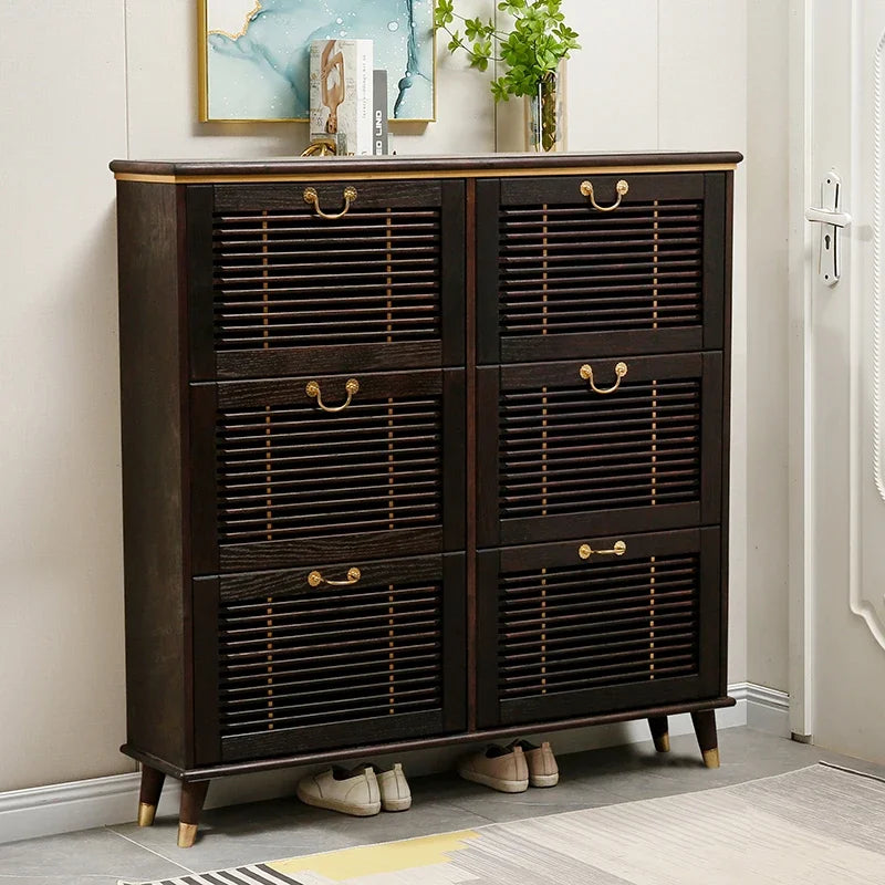 Entrance Hall Box Shoe Cabinet Organizer Storage Mobile Bedroom Shoe Shelf Slippers Vertical Wooden Zapatero Entrance Furniture