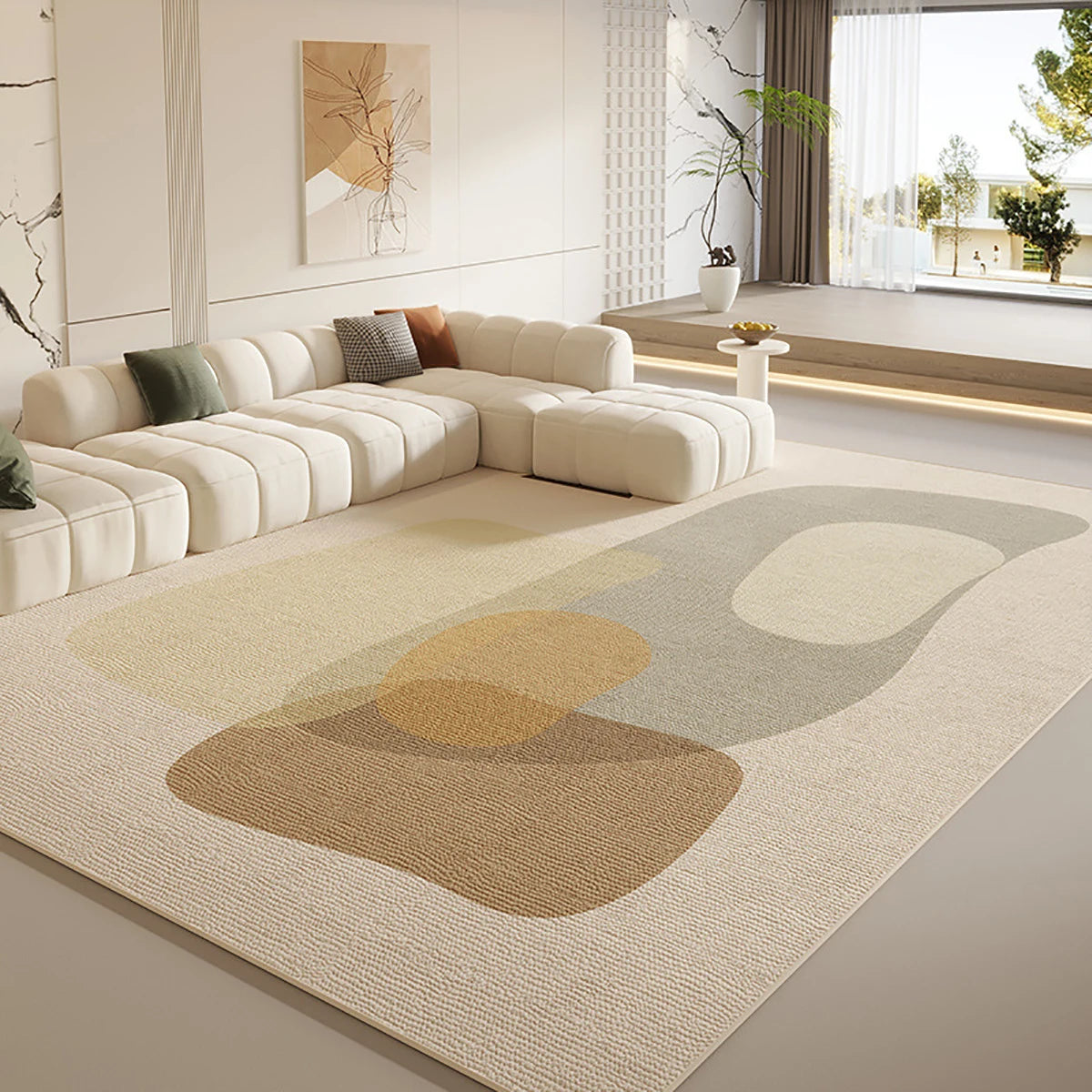 European Luxury Carpet for Living Room Bedroom, Large Area Rug Indoor Outdoor, Non-Slip Tatami Mat Floor Cover