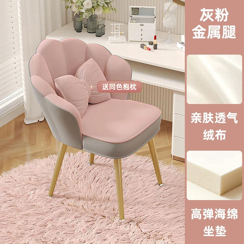 White Items Vanity Stools Luxury Living Room Simple Makeup Light Backrest Girls Modern Lounge Fauteuil Relaxant Home Furniture