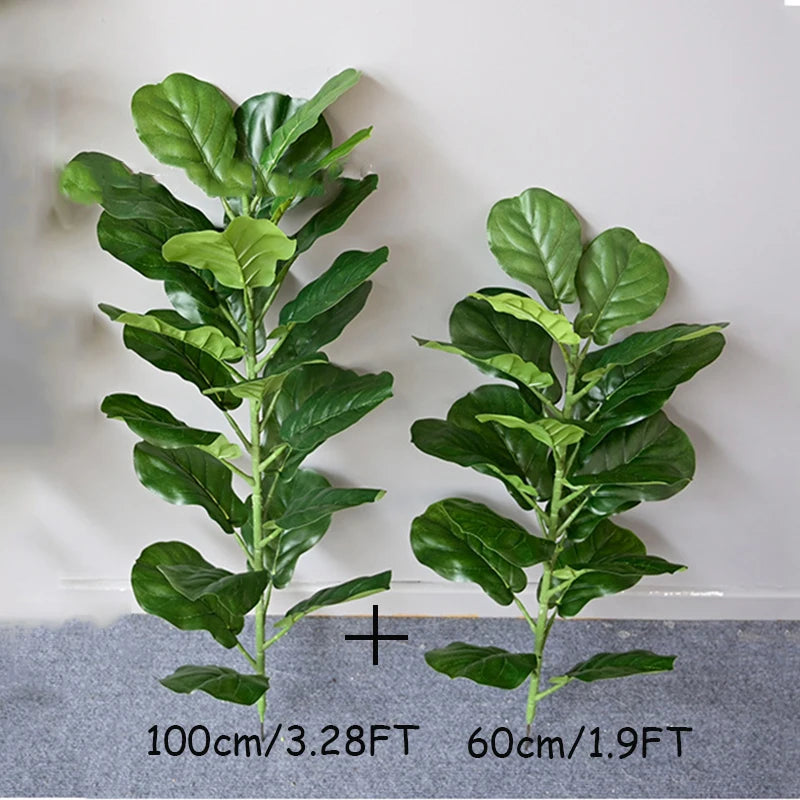70in Ficus Artificial Tree Large Tropical Plants Plastic Fake Leafs Green Real Touch Banyan Tree For Home Garden Room Shop Decor