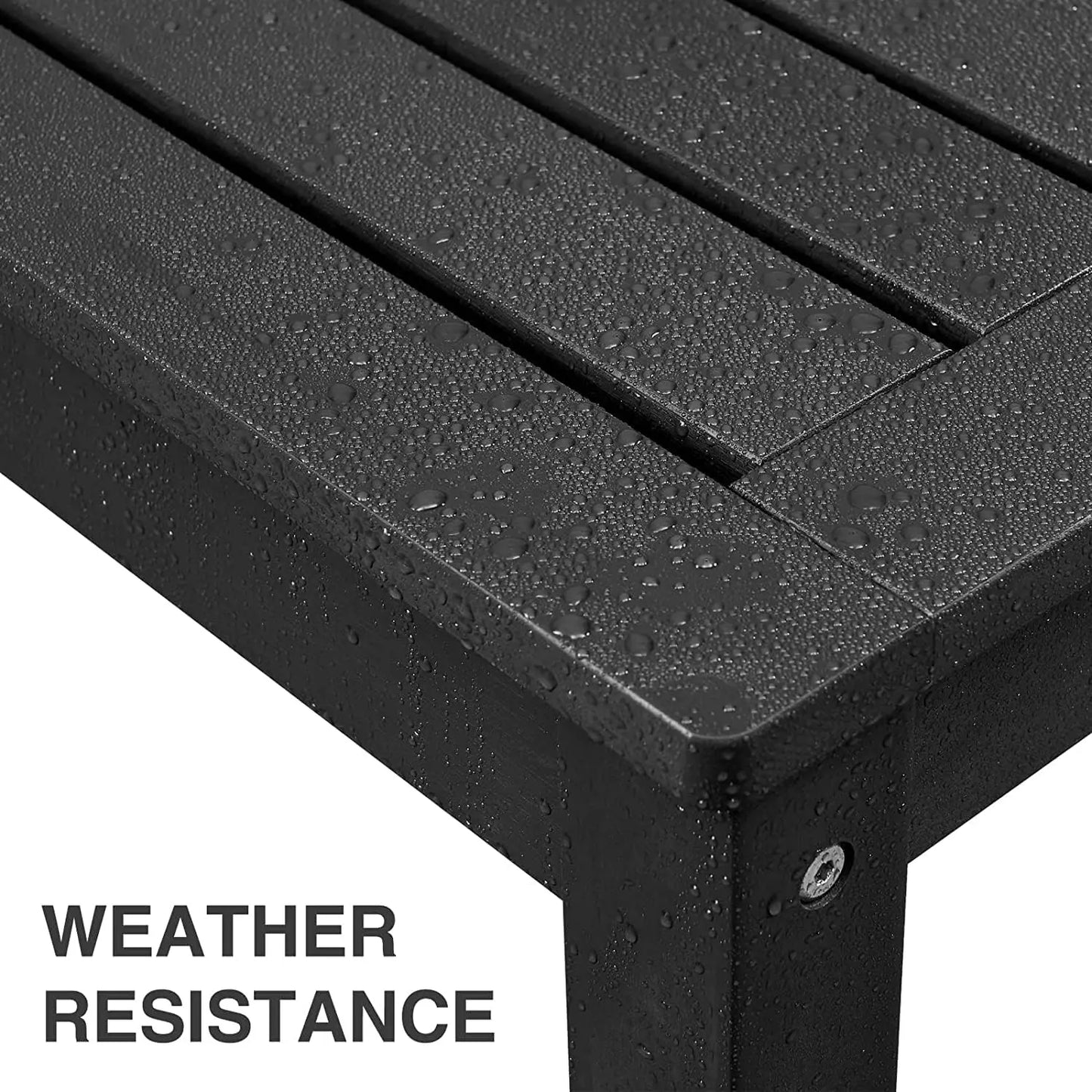Knight Bench Set of 2, Two Person Outdoor Poly Lumber Patio Backless Bench, Weatherproof Garden Bench That Never Rot and