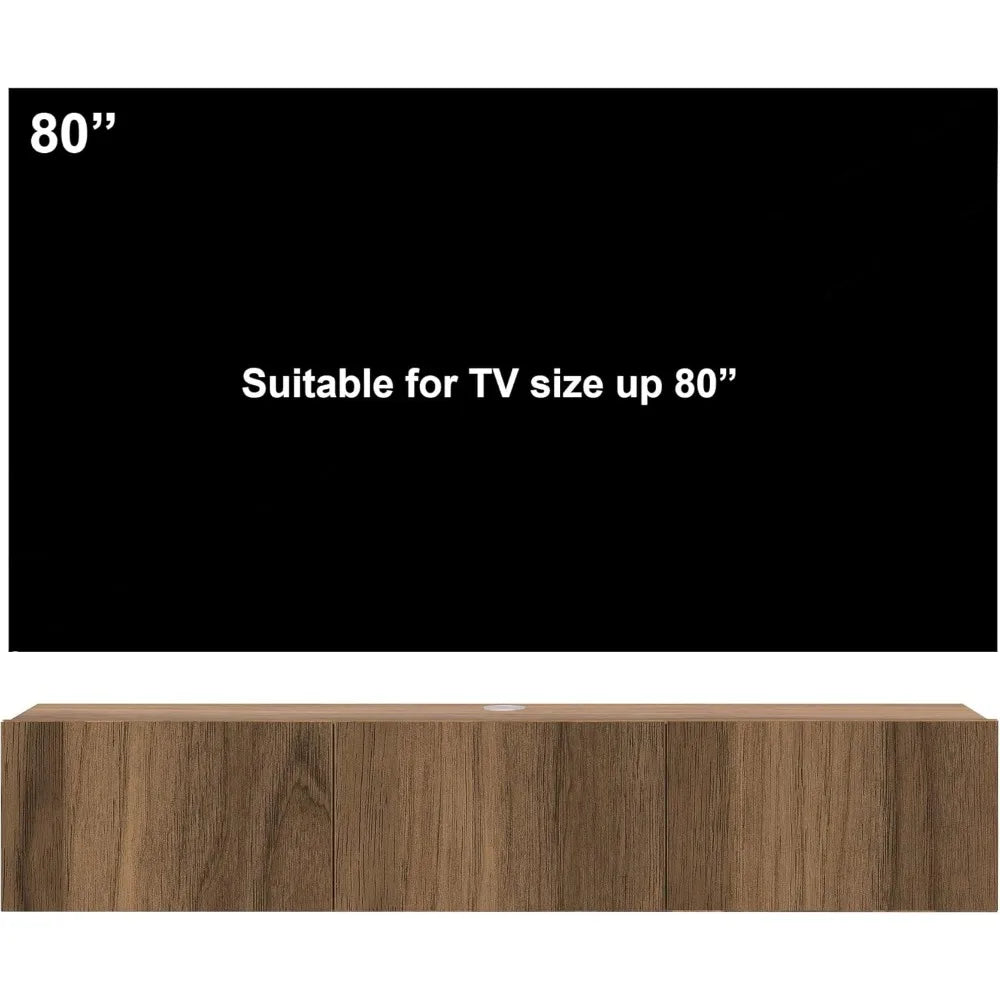 Modern Wall Mounted Media Console, Wall Mounted TV Stand for 65 inch TV