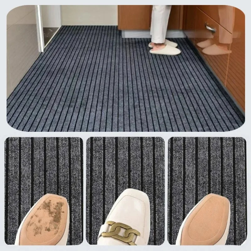 Modern Striped Kitchen Rugs Modern Anti-slip Entrance Door Floor Mat Scalable Carpet Home Decoration for Hallway Office Corridor