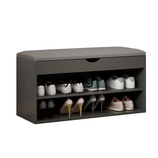 xyy enters the door and enters home to change shoes, stool, and shoe cabinet integrated storage at the door of the home