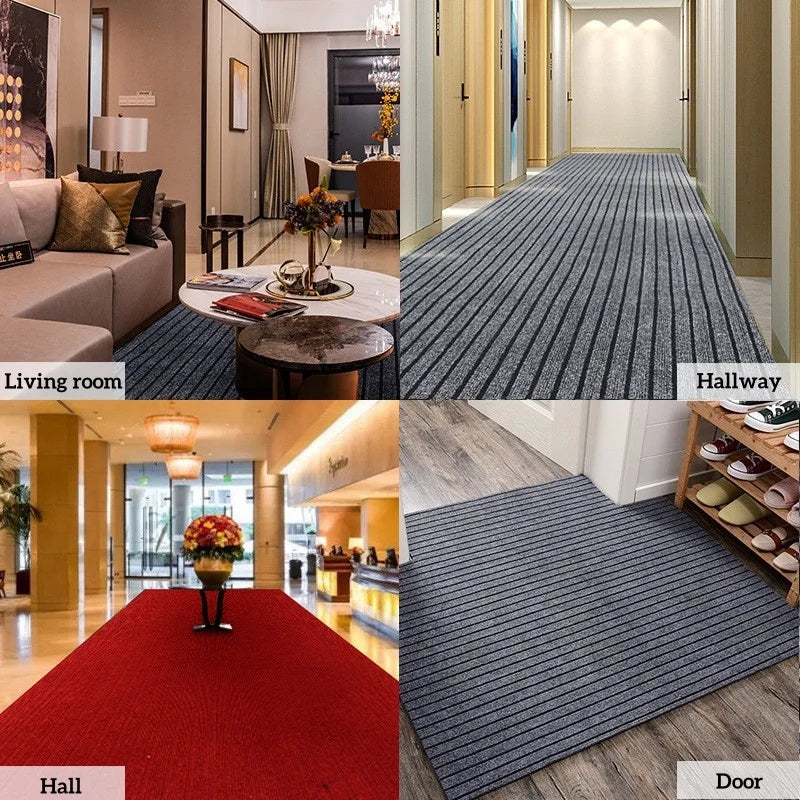 Modern Striped Kitchen Rugs Modern Anti-slip Entrance Door Floor Mat Scalable Carpet Home Decoration for Hallway Office Corridor
