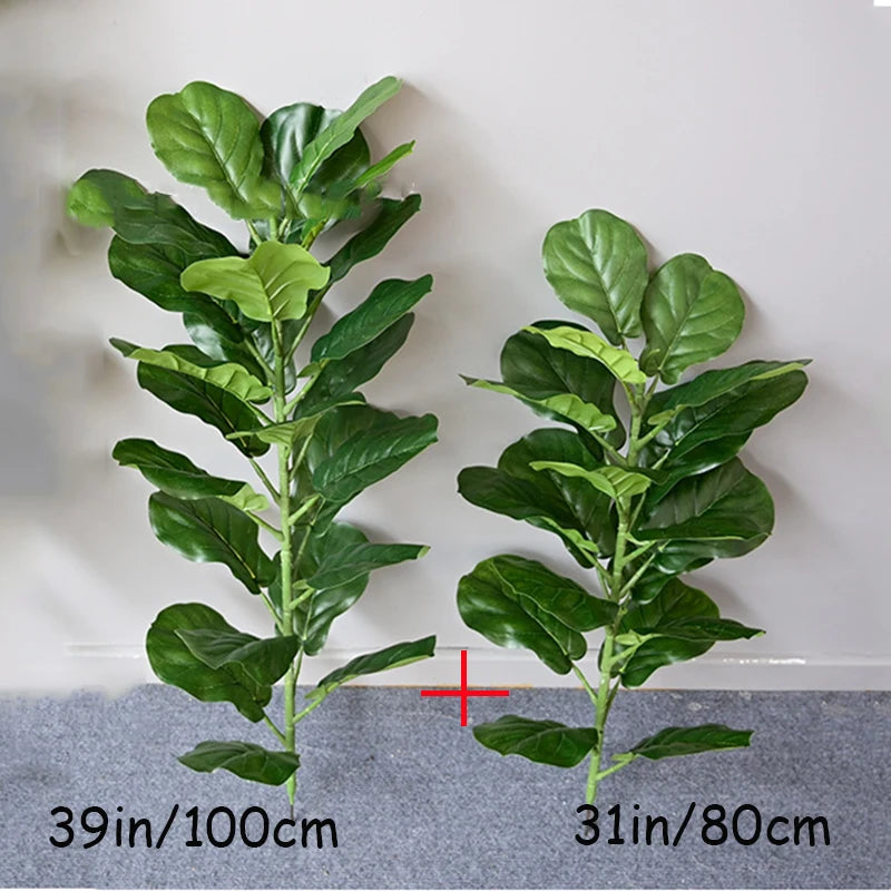 70in Ficus Artificial Tree Large Tropical Plants Plastic Fake Leafs Green Real Touch Banyan Tree For Home Garden Room Shop Decor