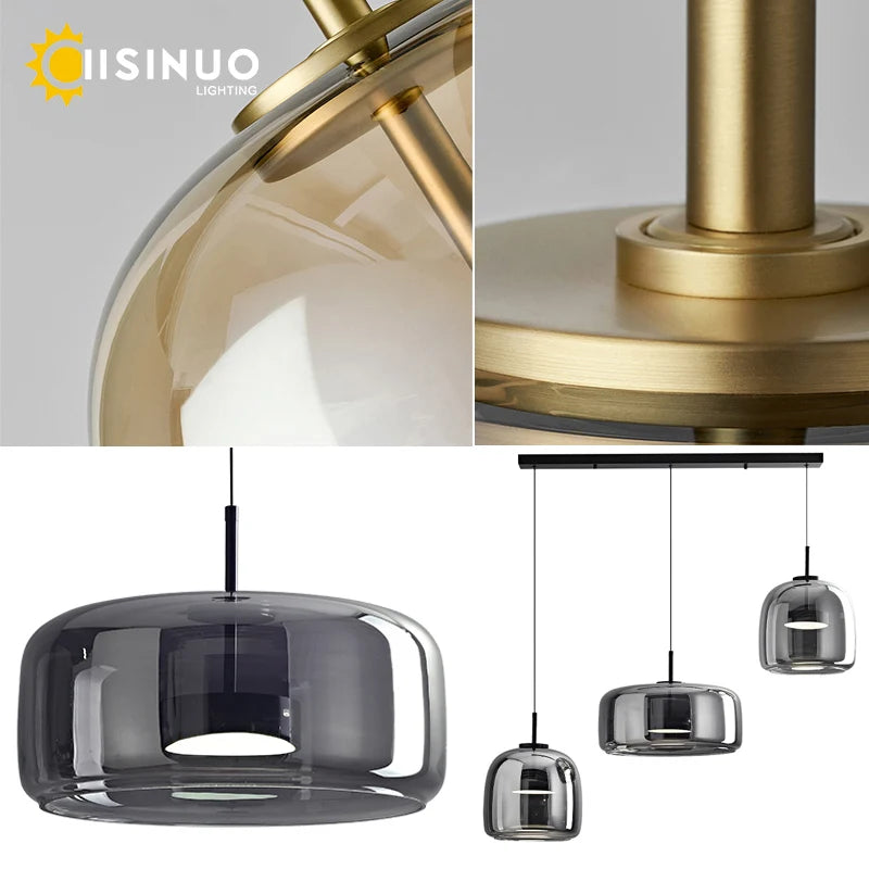 Luxury Designer Glass Chandelier with Adjustable Hanging Cord Elegant Cafe Lighting for Home Dining Room Bedroom Ceiling Fixture