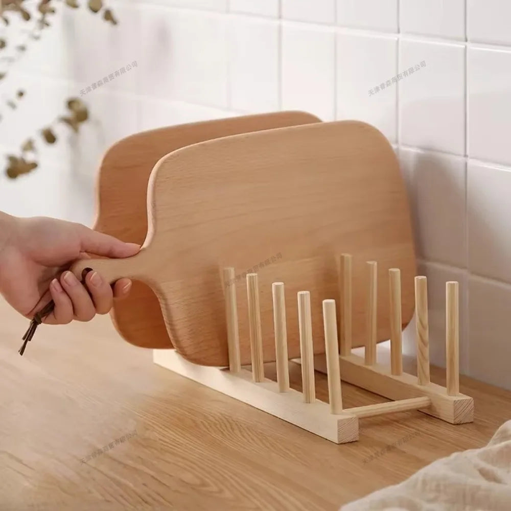 2025 DIY Locker Bamboo Drain Rack Wooden Plate Rack Dish Rack Kitchen Organizer for Plates/Cutting Boards/Plates/Cups/Pot Lid