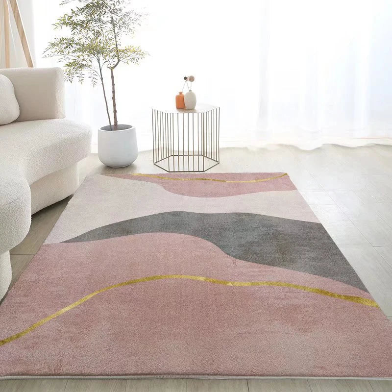 White Rectangle Polyester Rugs For Bedrooms Rug Living Room Anti Slip Foot Mats Soft and Comfortable
