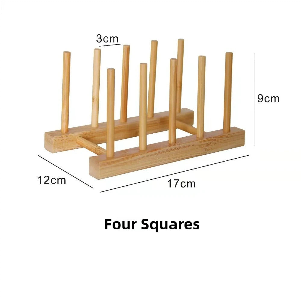 2025 DIY Locker Bamboo Drain Rack Wooden Plate Rack Dish Rack Kitchen Organizer for Plates/Cutting Boards/Plates/Cups/Pot Lid