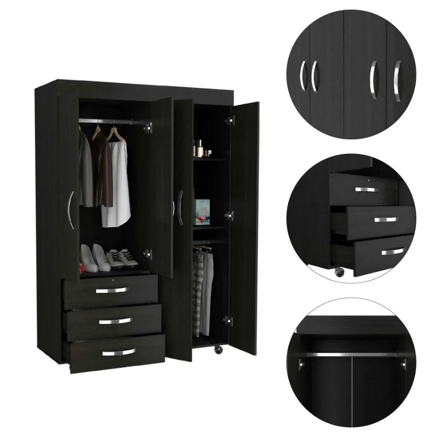 Isla Vista 3Drawer Armoire Black gue