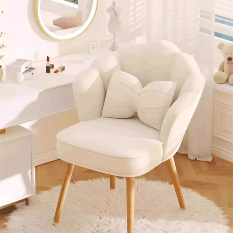White Items Vanity Stools Luxury Living Room Simple Makeup Light Backrest Girls Modern Lounge Fauteuil Relaxant Home Furniture